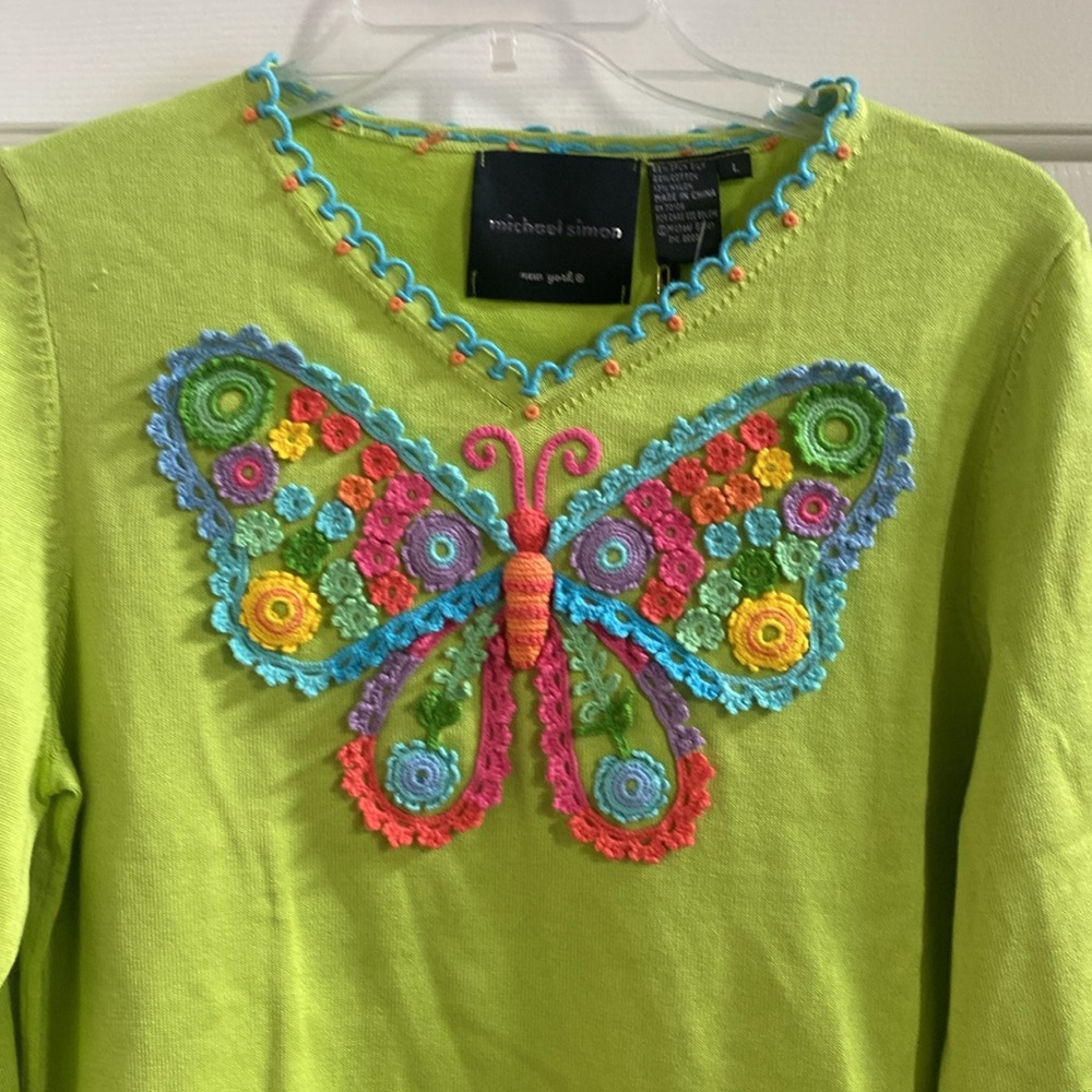 NWT Michael Simon Butterfly Sweater - Picture 3 of 12